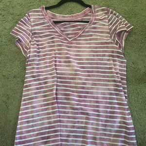White and light purple tshirt